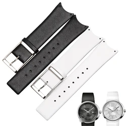 WENTULA Leather Watch Band Strap Soft Durable Watchbands For  Watch KOH231/K0H233/KOV231/KOH211 Woman Man Watch Black White