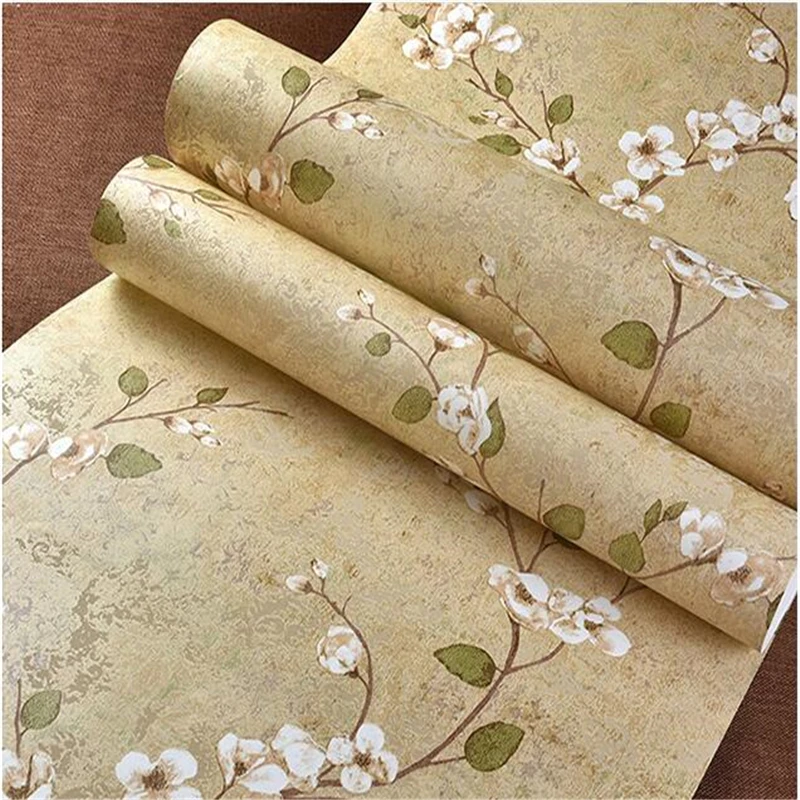 wellyu  papel de parede,Pastoral American country retro flower non-woven wallpaper bedroom  sofa TV wallpaper retro style