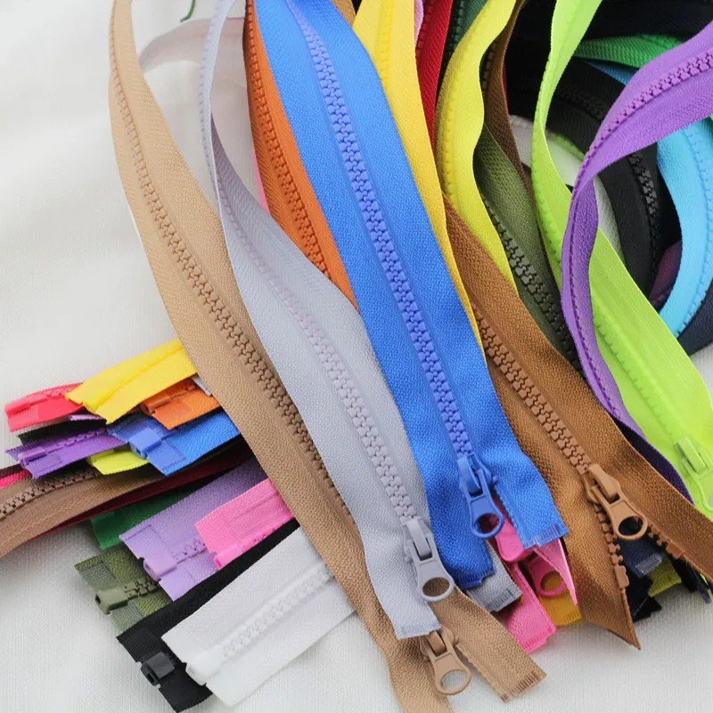 5 Pcs 5 # Resin Color 50/60/70cm Open Tail Zippers For Sewing Children\'s Down Jacket Locks For Jackets Closure For Clothing