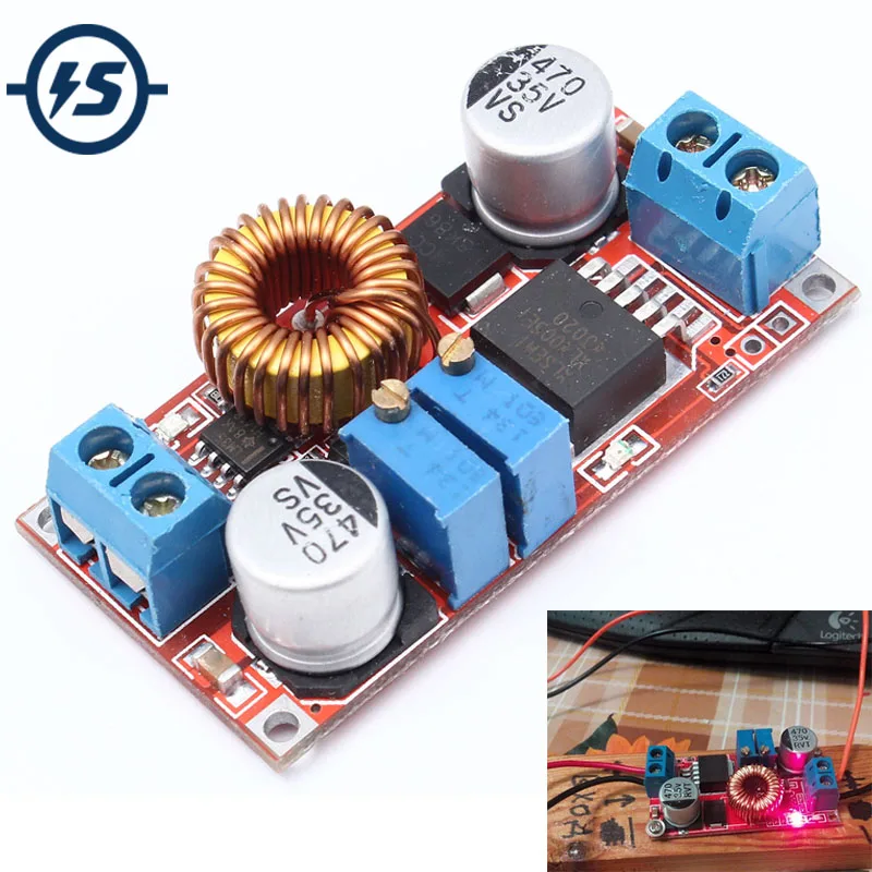 Li-lion Lithium Battery Charger Module 5V-32V to 0.8V-30V 5A LED Driver Step Down Buck Converter Board Constant Current Voltage