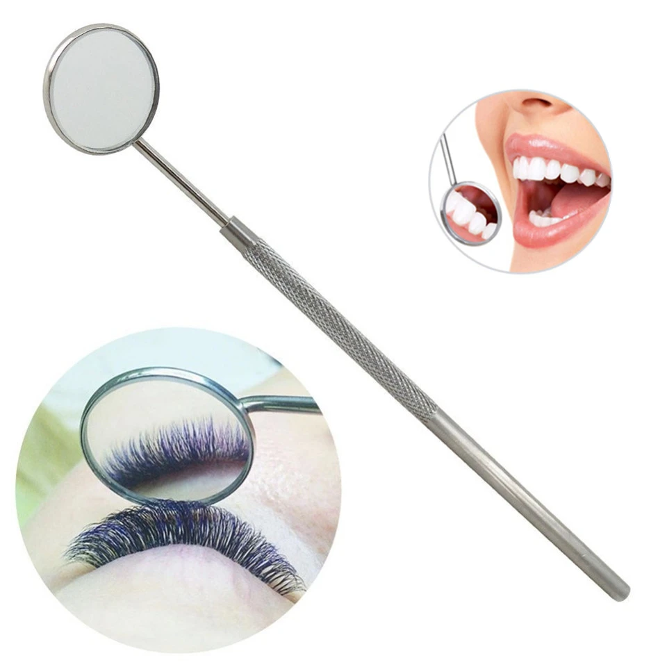 Checking Mirror for Eyelash Extension Dental Mouth Mirror Stainless Steel/ Plactic Eyelash Extension Mirrors Makeup Accessories