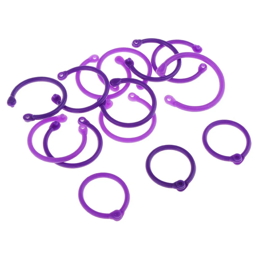 XRHYY 30PCS 15MM Plastic Paper Storage Circles Rings Loose-Leaf Binding Ring For DIY Crafts Notebook Album Stationery Accessory