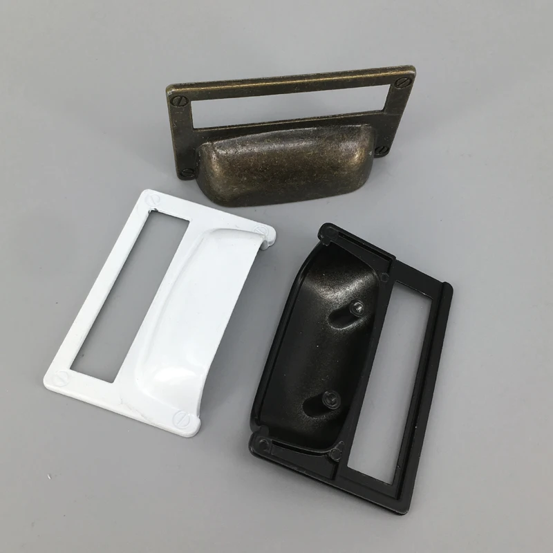 One Piece 81*52MM Office File Cabinet Shelves Drawer Name Card Label Holder Frames Handles Pulls with Screws