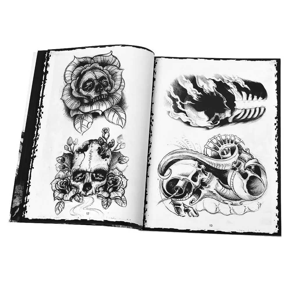 New ATOMUS Selected Skull Tattoo Books Design A4 Sketch Flash Book Tattoo Art Painting Reference For Tattoo Supplies