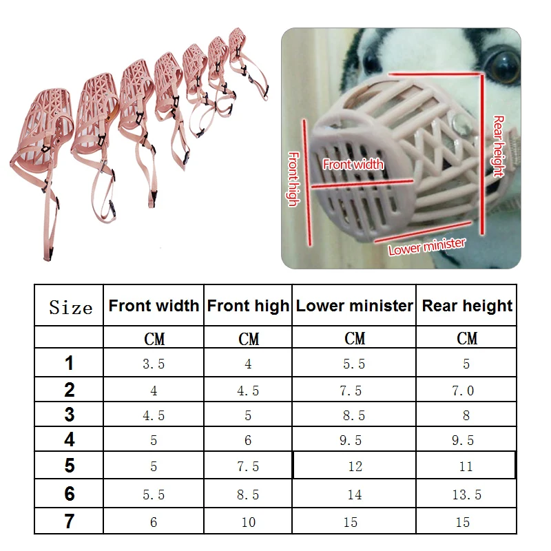 Pet Dog Muzzle Safety Dogs Muzzle for Pet Dog Mask Bark Mesh Breathable Mouth Grooming Adjustable Anti Stop Bite Dogs Supplies