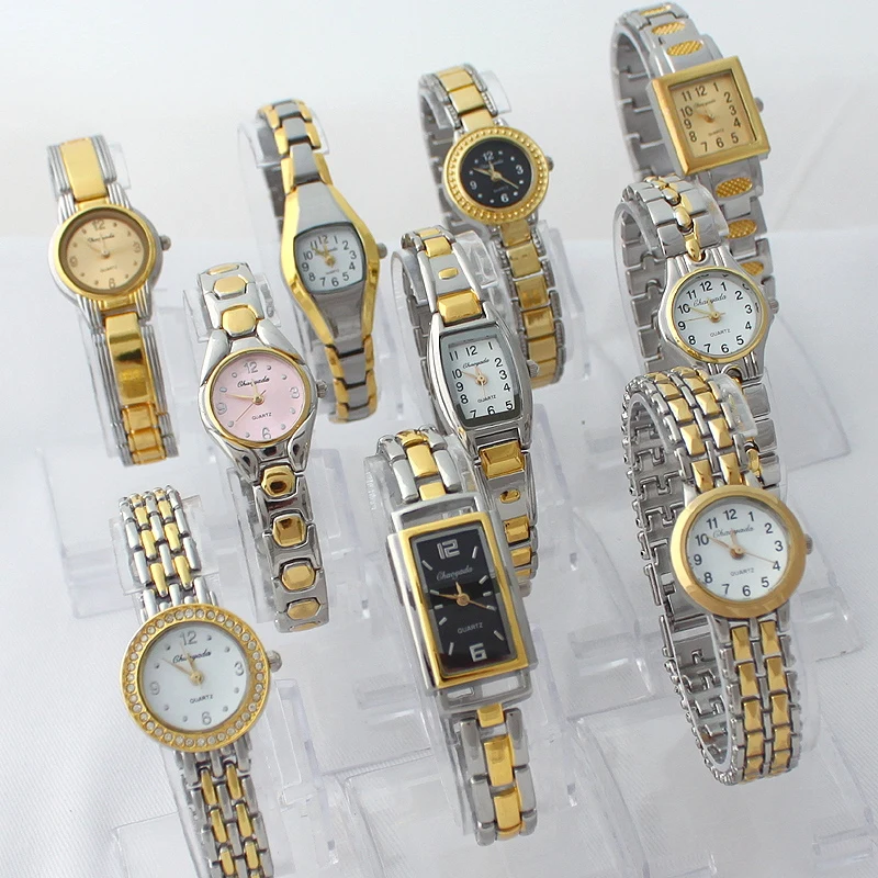 Mixed Style Bulk 10PCS/Lot Golden Silver Ladies Women Watches Quartz Dress Wristwatch Gift JBT Women Watches bracelet watch