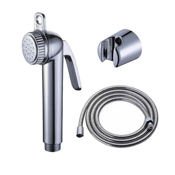 Toilet Hand Held Bidet Sprayer kit with 1.2m Hose and ABS Bracket Holder Chrome Finished Wall Mounted