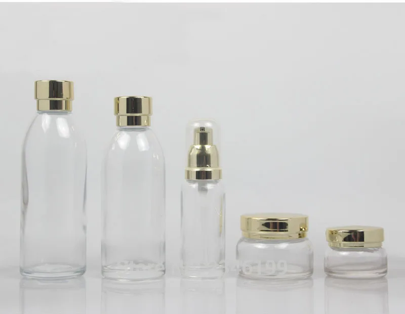 20G 50G 40ML 120ML 150ML 10pcs/lot Empty Clear Glass Cosmetic Liquid Container, DIY Glass Cream Jar, Mask Refillable Box