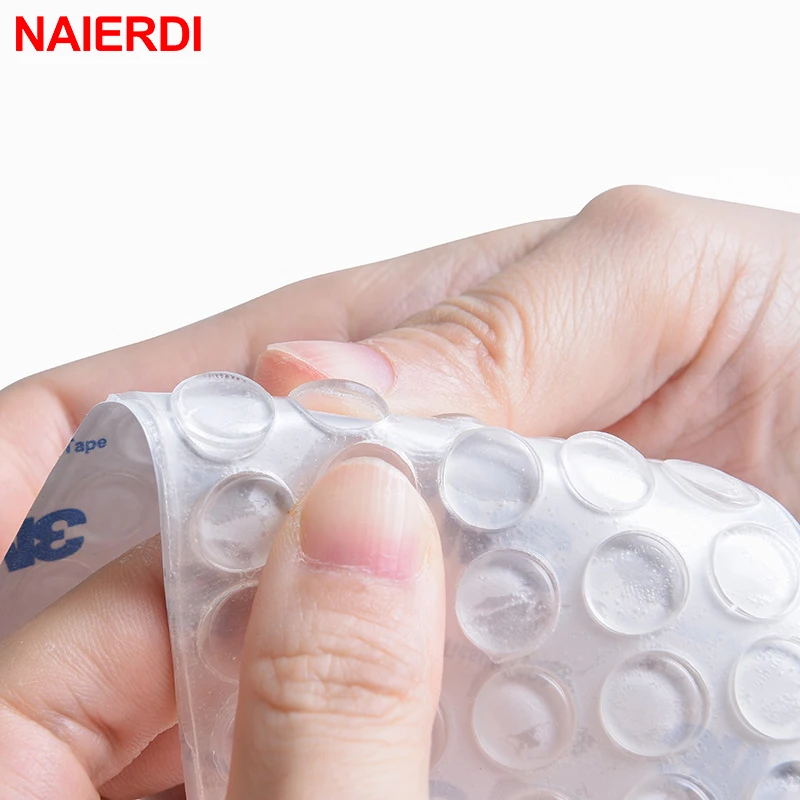 NAIERDI 30-80PCS Self Adhesive Silicone Rubber Damper Buffer Cabinet Bumpers Furniture Pads Cushion Protective Hardware