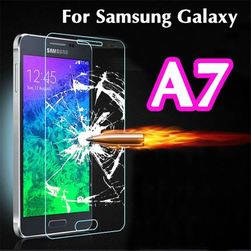 Película protetora de vidro temperado para samsung galaxy, película protetora para galaxy a7 2015, a700, a7000, a700f