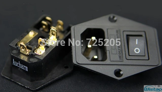 

AC Power Socket 10A250V Archarm 4N Pure Copper Gold-plated Terminals With Switch HIFI Audio DIY