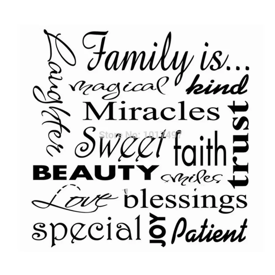 FAMILY IS vinyl wall lettering quote wall art / decor / family room / sticker,Frames NOT included ,f1001b