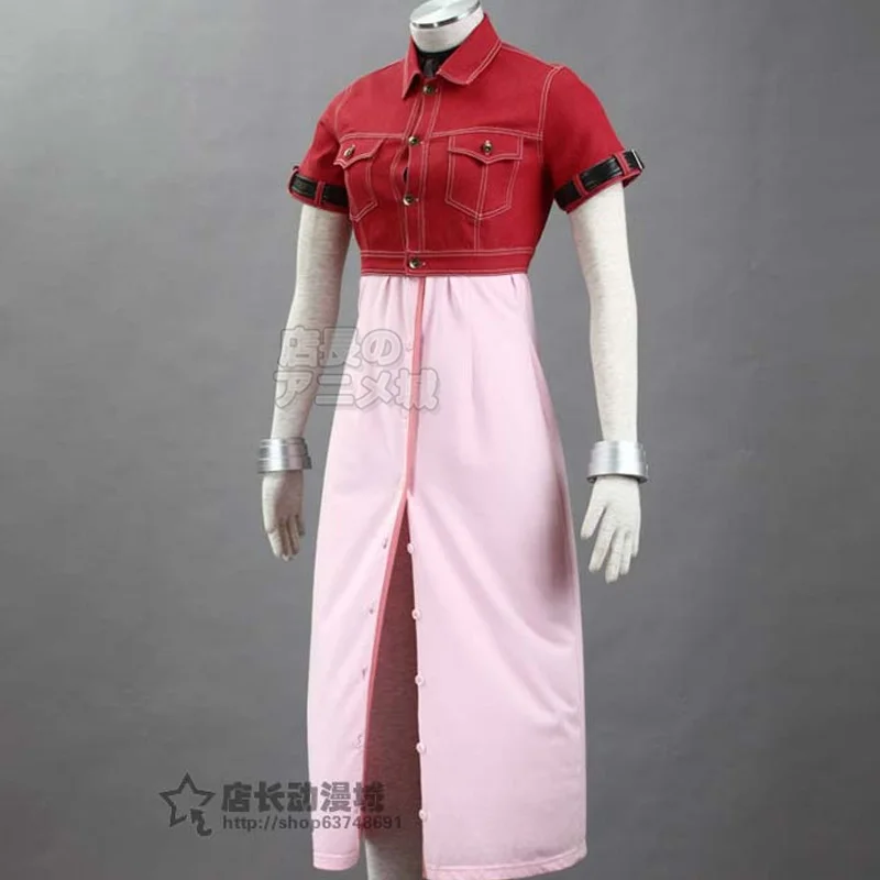 Game Final Fantasy VII 7 Cosplay Costumes Aerith Aeris Gainsborough Cosplay Costume Pink Dress Halloween Costumes for Women