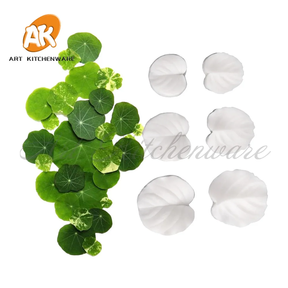 6PCS Leaves Veiner Silicone Mold Cake Decorating Fondant Impression Flower Mold Sugarcraft Cake Mold