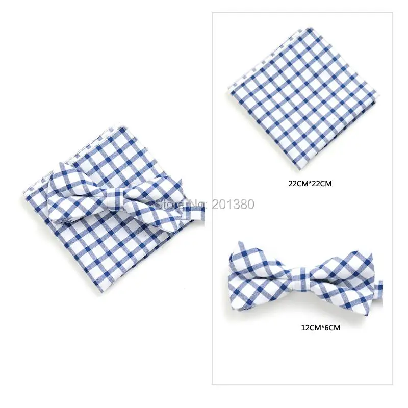 2019 Neck tie set Cotton bowtie Pocket square gift butterfly for men ties wedding Handkerchief