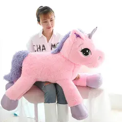 Juguetes de Peluche de Unicornio blanco, Animal gigante de Peluche, caballo suave, muñeco de Unicornio, accesorios para fotos, regalo, 80-110cm