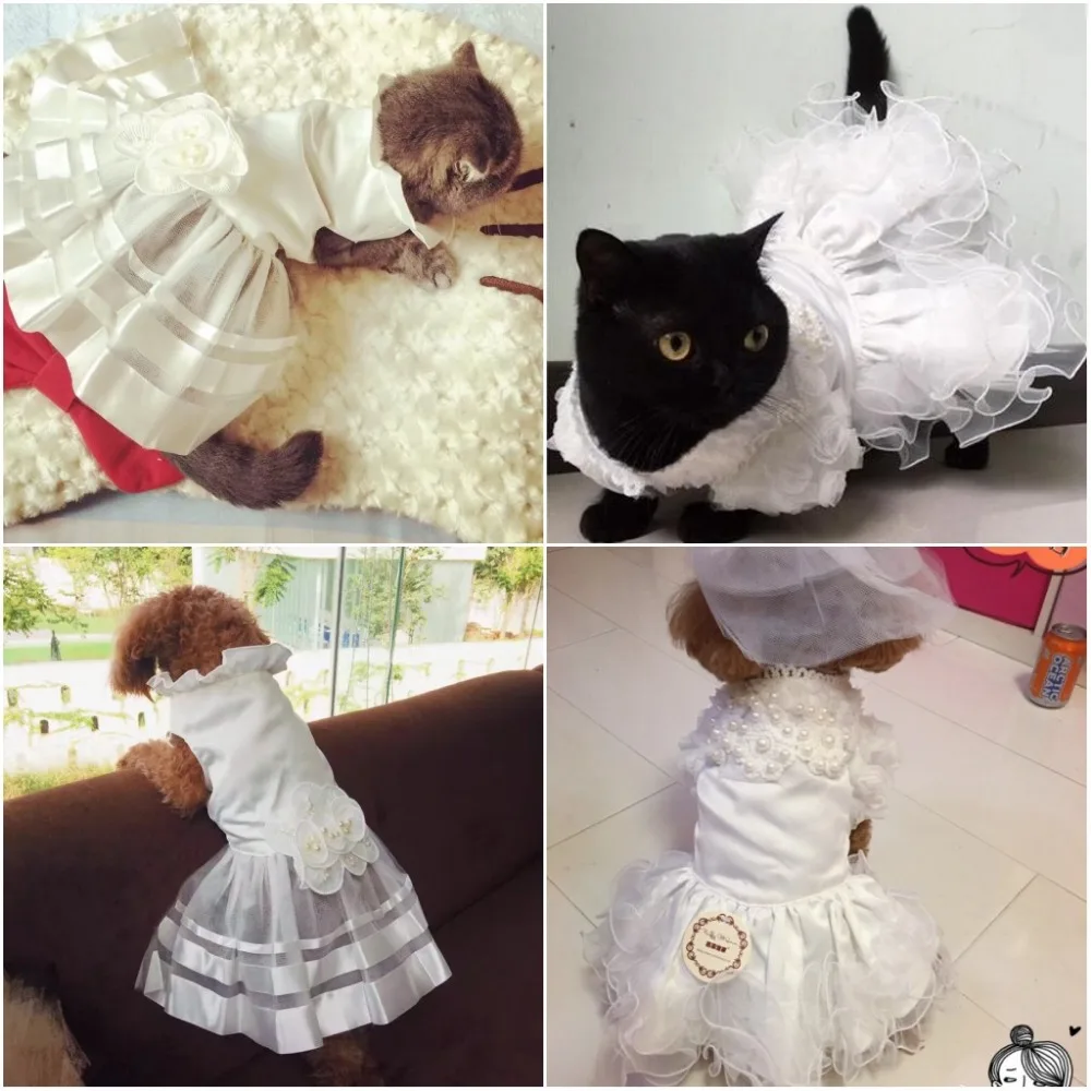 Luxury Princess Pet Wedding Dress, Dog Clothes, Cat Dress, Puppy Skirt, Pet Tutu Skirt, Bride Costume Supplies, XS to XL