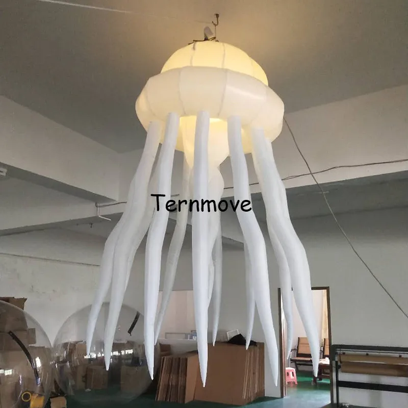 Inflatable Lighting Jellyfish for Club and Concert Attractive Pendent Led Balloons Inflatable Jellyfish with Light for Party