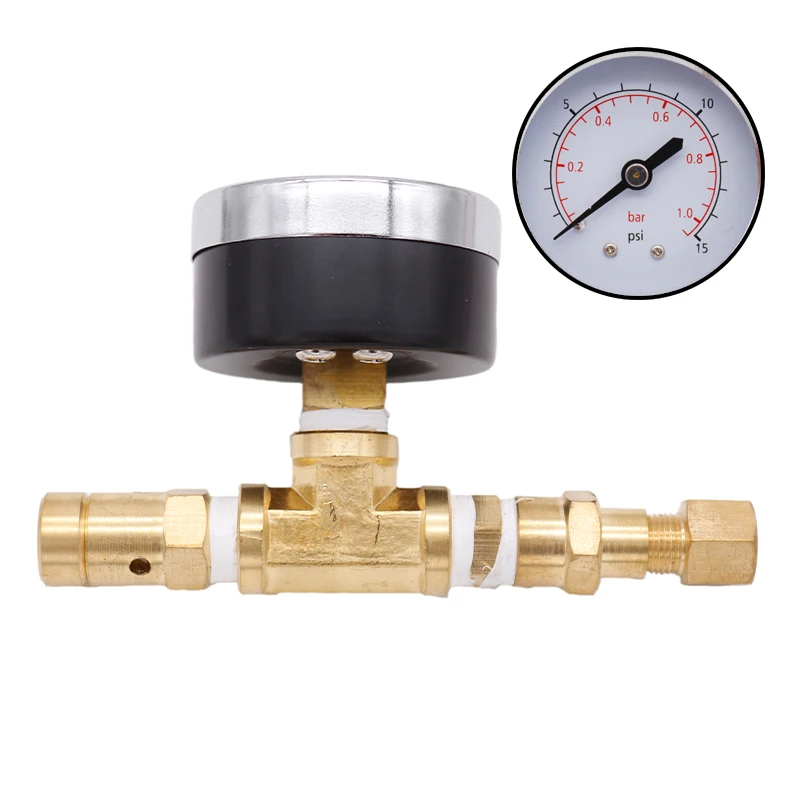 Spunding Valve Adjustable Pressure Relief Valve Assembly with Gauge 0~15/60 psi Beer Brewing Equipment