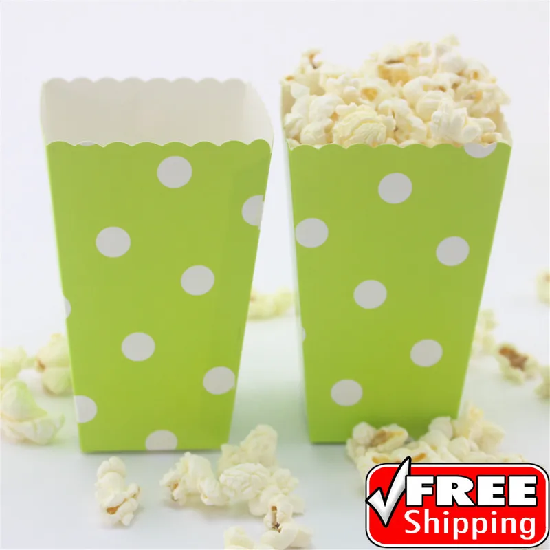 

36pcs Lime Green Popcorn Boxes Polka Dot-Cinema Birthday Party-DIY Loot Gift Candy Snack Paper Treat Buckets,Wedding Favor Boxes