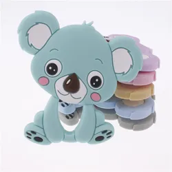 10PCS Silikon Cartoon Koala Bär Beißring Anhänger Bpa Frei Silikon Zahnen Halskette Food Grade Weihnachten Dekorationen