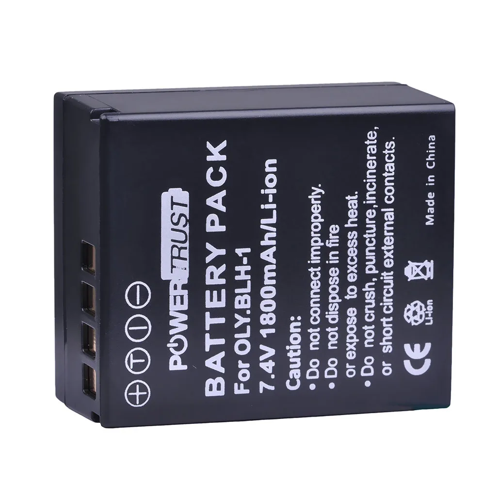 PowerTrust 1Pc BLH-1 BLH1 1800mAh wymiana baterii dla Olympus E-M1 Mark II kamery