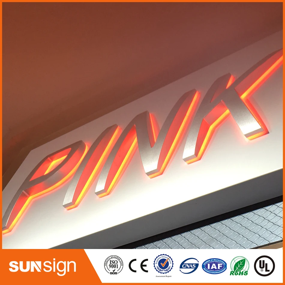 Compras em linha 3d led carta sinal placa de sinal ao ar livre material diy led backlit canal carta sinal