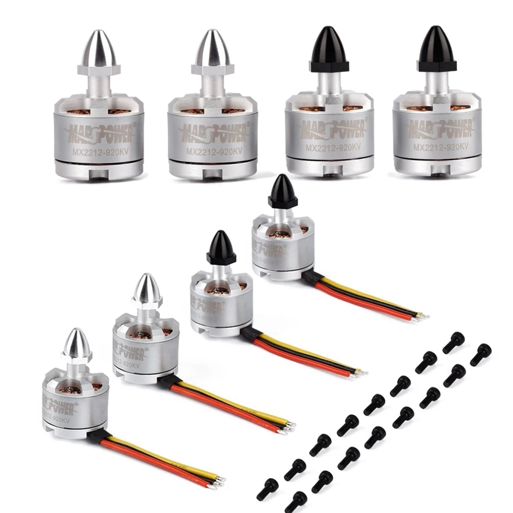 

4pcs/lot MARSPOWER MX2212 920KV 2-3S Brushless Motor 2CW 2CCW For Phantom 1/2 F330 F450 F550 RC Quadcopter FPV Drone Toys