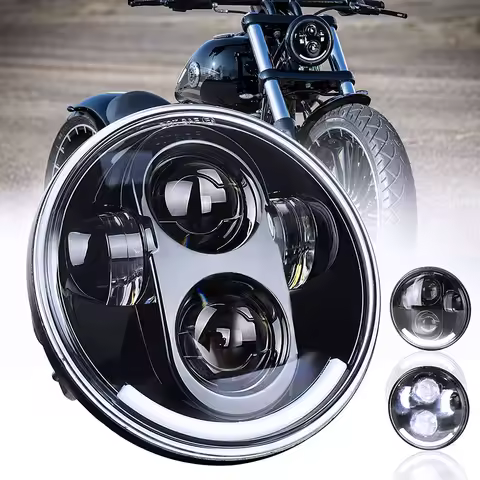LED Headlamp 1Pcs Motorcycle 5-3/4 5.75 Headlight Replacement for-Harley 883 Sportster Triple Low Rider Wide Glide