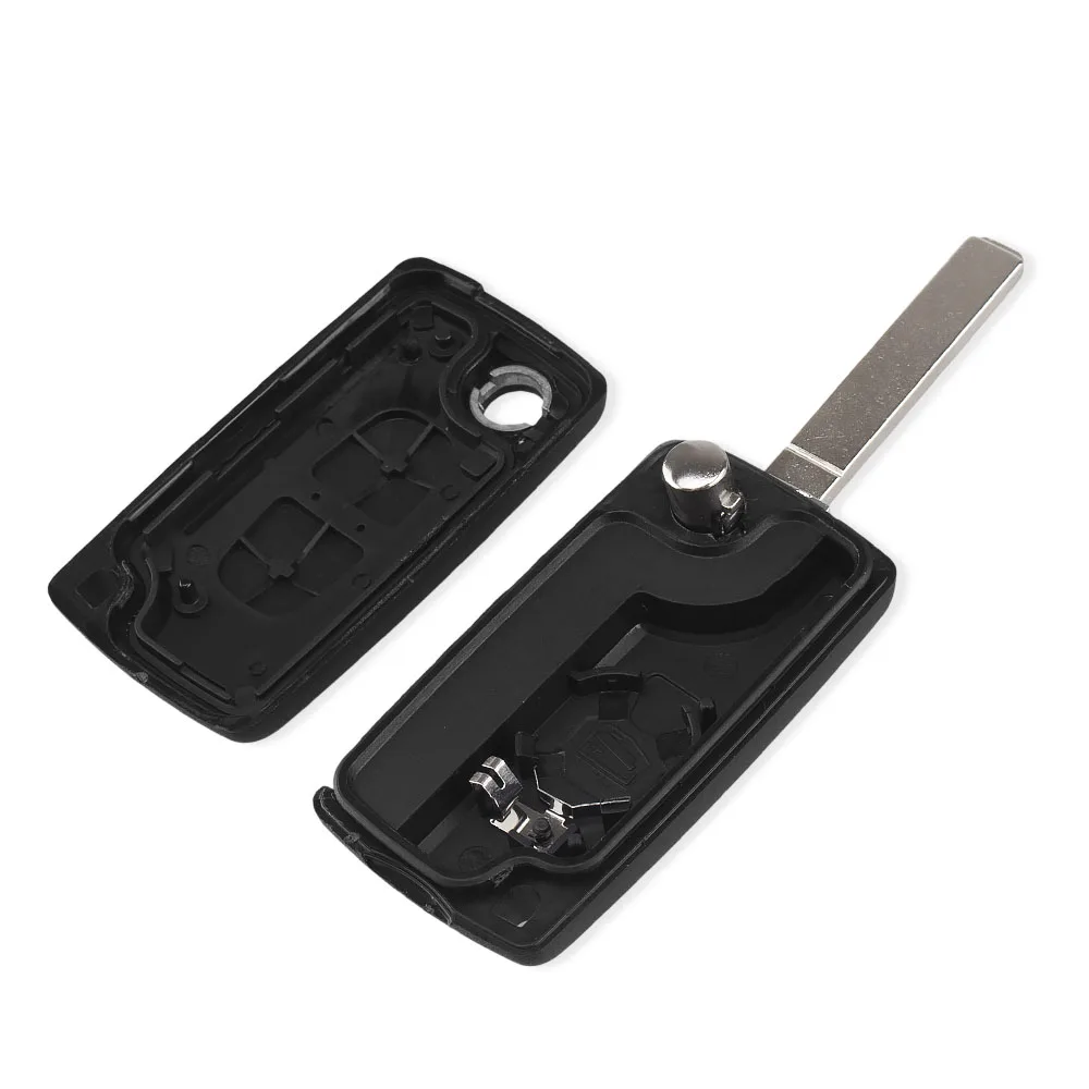 KEYYOU-llave de repuesto plegable con 2 botones para Citroën, carcasa de mando a distancia, para C2, C3, C4, C5, C6, C8