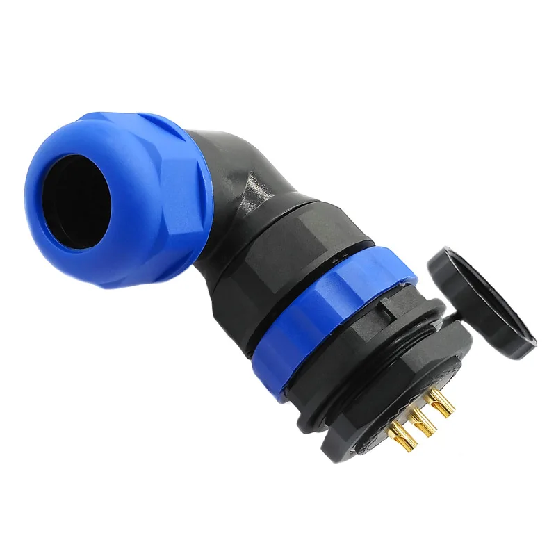 SP28 waterproof IP68 cable connector 2 pin 3/4/5/6/7/8/9/10/12/14/16/19/22/24/26Pin angle connectors 90 degree elbow