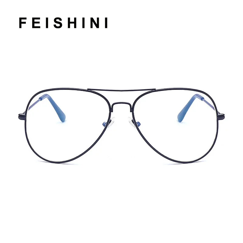 Fashion Alloy Plain Mirror Computer Reading Unisex Plated Eyewear Women Classic Anti Blue Light Eye Glasses Frames For Men