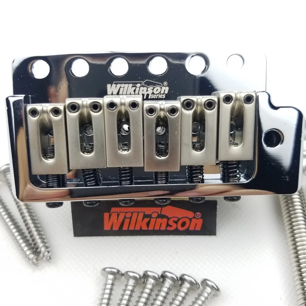 Wilkinson ST-guitarra eléctrica fija, 6 tornillos, sistema Tremolo, puente cromado plateado, WOV09