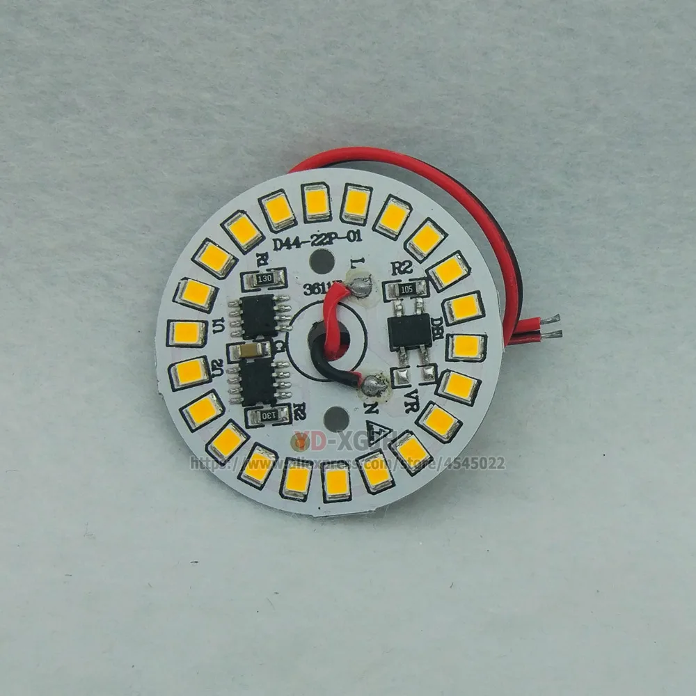 10Pcs 3W 5W 7W 9W12W15W Ac 220V Smart Ic Driver Led Pcb Lampor + 2Pin lijn SMD2835 Aluminium Pcb Plaat Avondmaal Helder Voor Lamp Licht