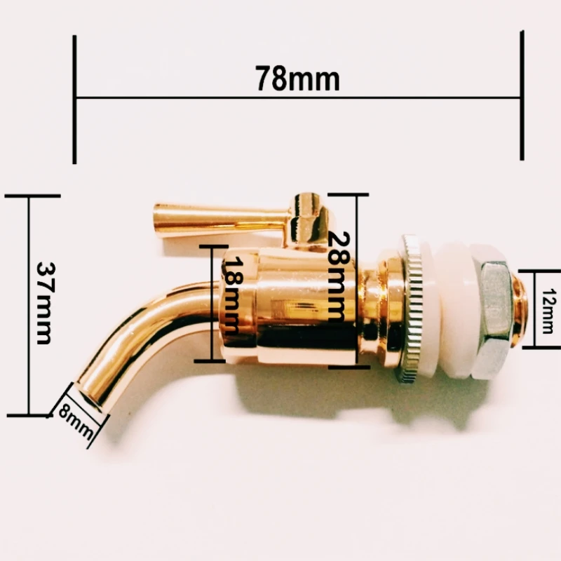 High Quality Brass Rose Gold Oak Barrel Wine Drink Glass Bottle Miniature Faucet 12mm Bibcocks