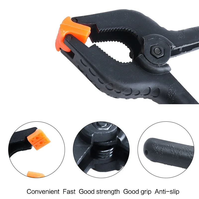 1 PZ 4 pollice Strumenti di Plastica di Nylon Ginocchiera Lavorazione Del Legno Impugnatura a Molla Clip Photo Studio Grampo Morsetto Hout Klemmen Sauterelle DN159