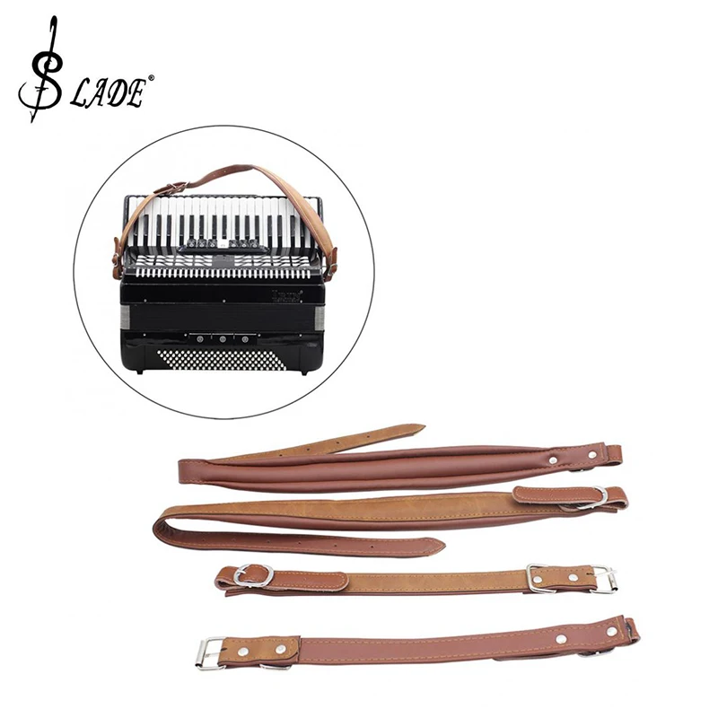 SLADE One Pair Adjustable Synthetic Leather Accordion Shoulder Straps for 16-120 Bass Accordions