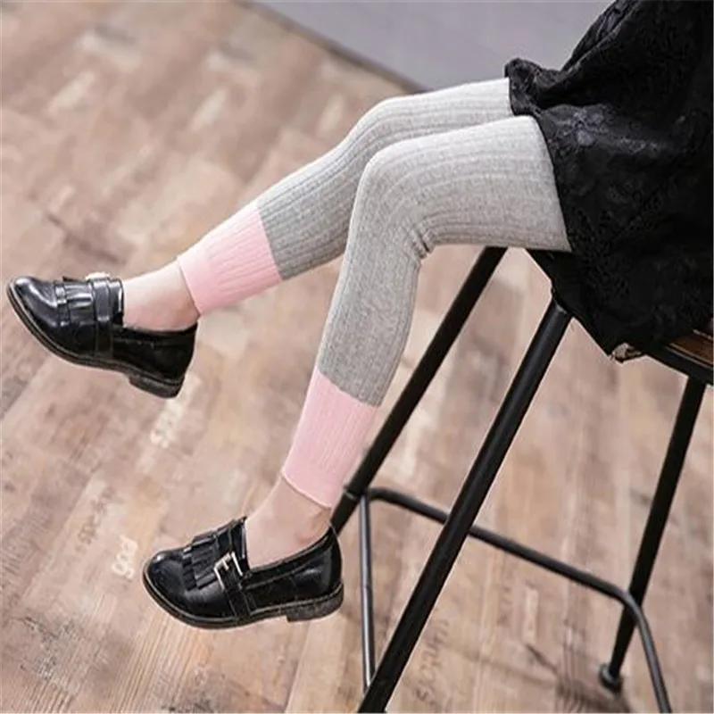 1-8Years Children\'s Tights for Girls Cotton Baby Girl Tights Patchwork Kid  Pantyhose Knitted PP Pants Toddler Girl Accessories