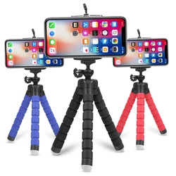 Mini Flexible Sponge Octopus Tripod for iPhone Samsung Xiaomi Huawei Mobile Phone Smartphone Tripod for Gopro 7 6 5 Camera