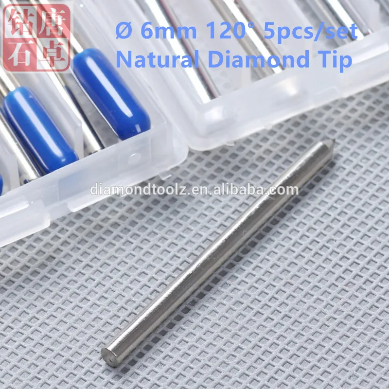 

Talentool Free Shipping 5pcs/set Natural Diamond Drag Engraver Bit with 120 degree Dia 6mm for Glass Metal Gold Stone