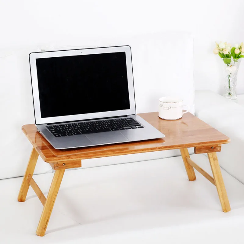 Foldable Portable Bamboo Computer Stand Laptop Desk Notebook Desk Laptop Table For Bed Sofa Bed Tray Studying Tables