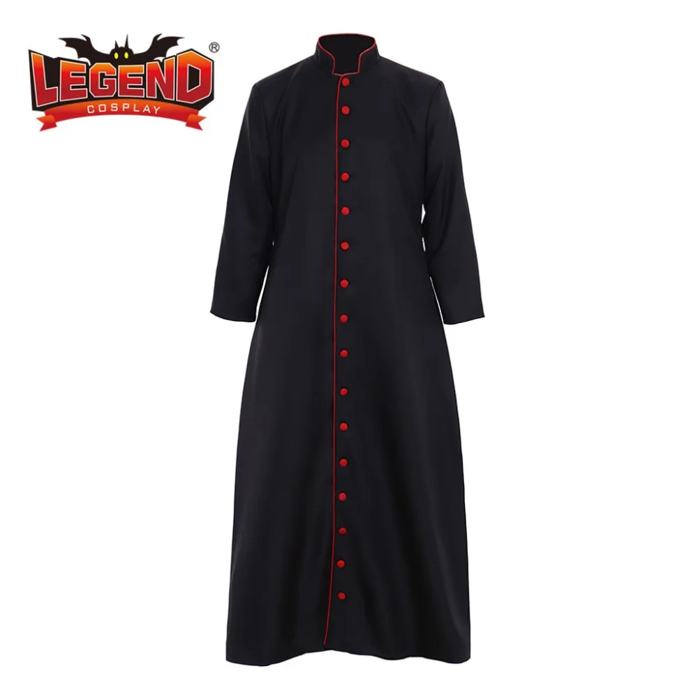 Roman black Cassock Cosplay Costume Adult Medieval Clergy Robe Cassock robe custom made