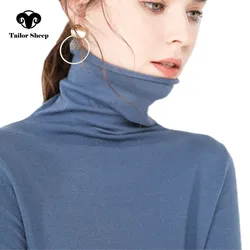 TAILOR SHEEP Sweater Women's Casual Long Sleeve Turtleneck Wool  Pullover Winter Ladies Bottoming Knitted Tops