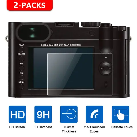 라이카 강화 유리 화면 보호기, Q2 Q SL CL S C M M-P M10 M11 M10-P M-E M9 M9-P M8 X Vario D-Lux D-LUX6/5/3 X2 X-E, 2 개