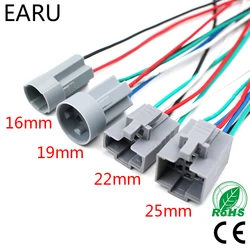 16mm 19mm 22Mm 25mm Power Cable Socket Connector For Metal Push Button Switch Wiring 2-6 Wires Stable Lamp Light Button 15cm