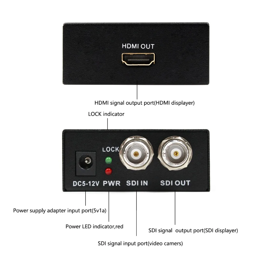 

SDI to SDI HDMI Converter, SDI to SDI HDMI Adapter Support 3G-SDI, HD-SDI, SD-SDI with SDI Loopout