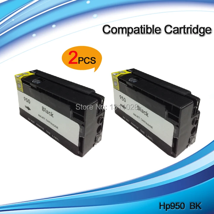 INK WAY 2 Pack Value Set for HP950XL BK  compatible inkjet cartridges with High Yield Chip for HP OfficeJet Pro 8100 8600