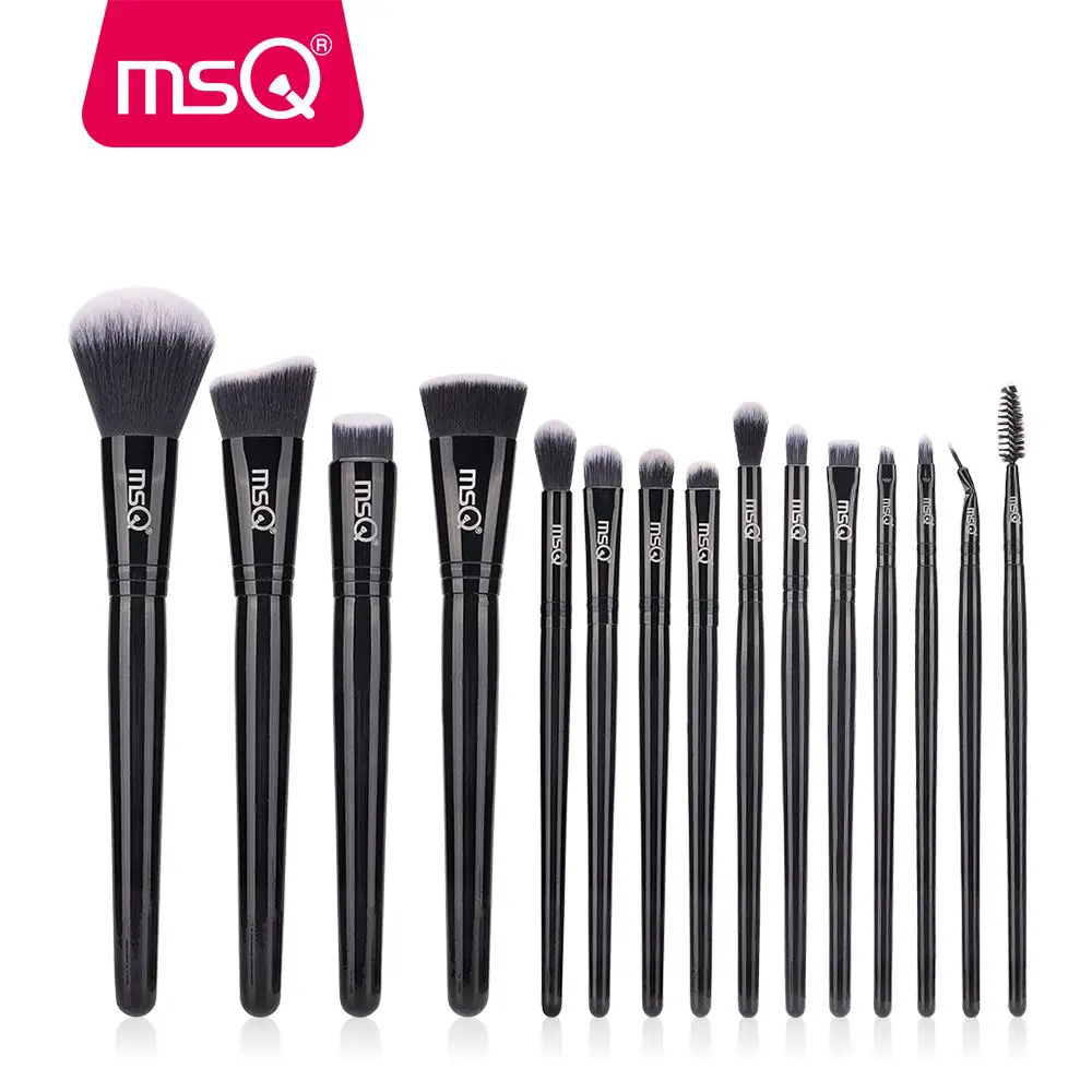 MSQ 15pcs Makeup Brushes Set pincel maquiagem Black Classical Powder Foundation Eyeshadow Make Up Brushes Synthetic Hair