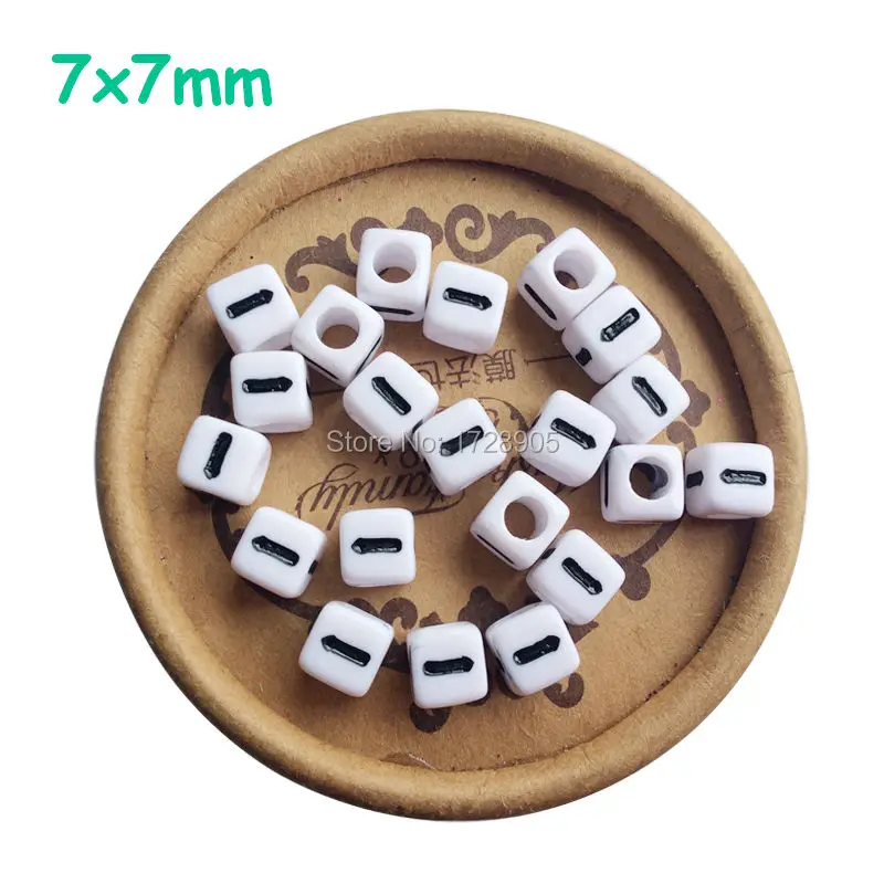 7mm 1900pcs Alphabet Single Letter I Cube Antique Tone European Style Beads Spacer Charms for Bracelet Necklace