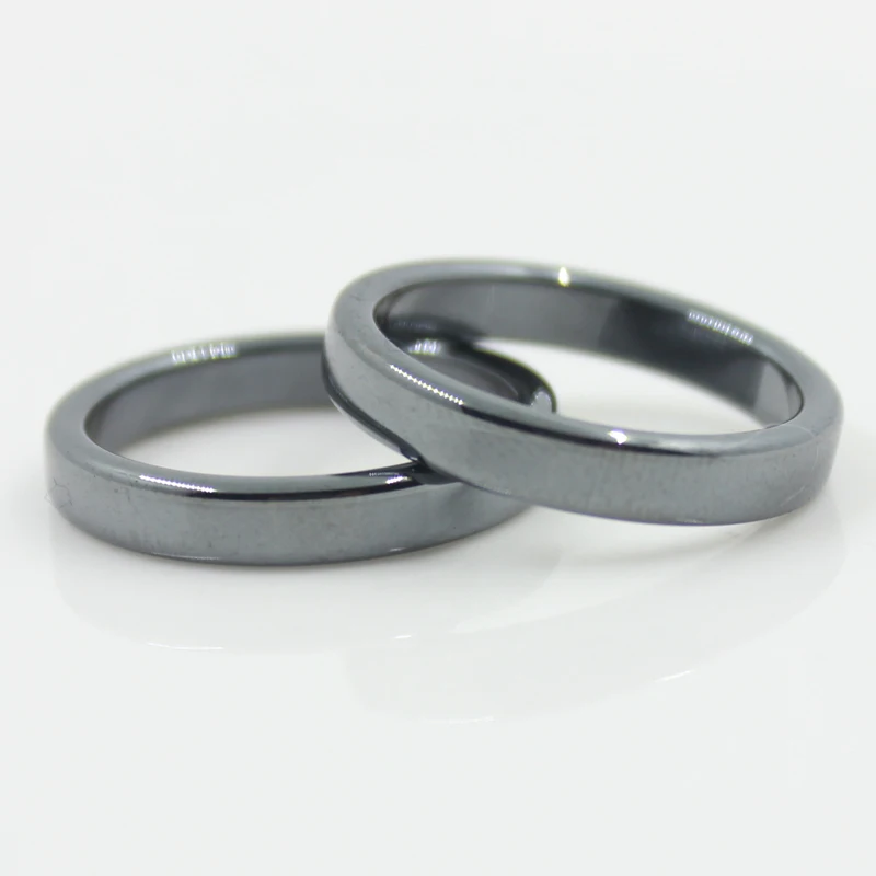 Fashion Jewelry AAA Quality smooth 4 mm Width Flat Hematite Rings (1 Piece)  HR1003